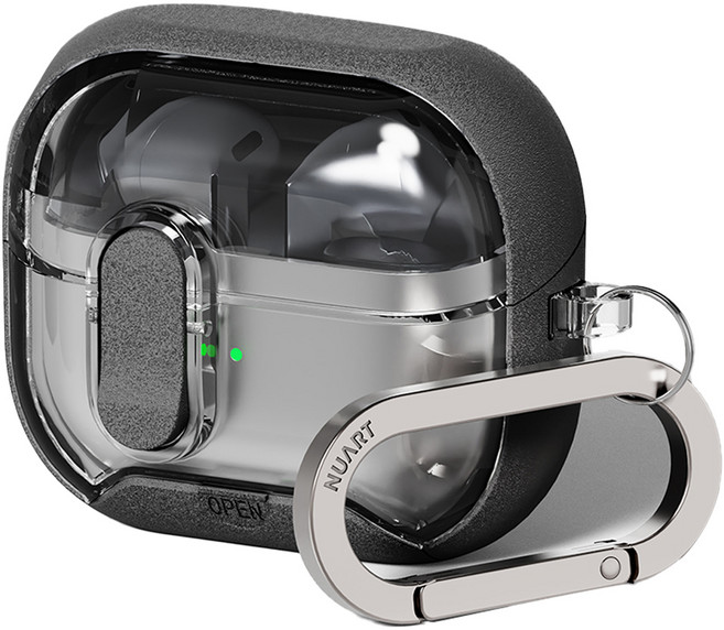 누아트 갤럭시 버즈3 / 버즈3프로 / 버즈3FE 마그네틱 스탠드 락 범퍼 케이스, 샌드 다크그레이, 1개