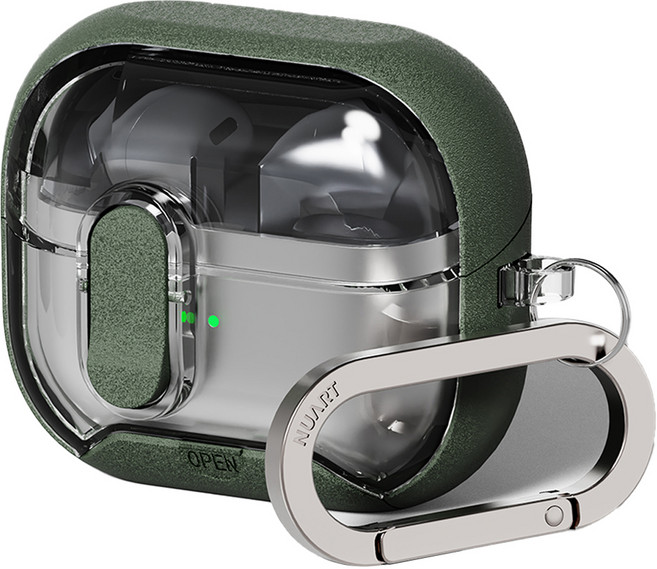 누아트 갤럭시 버즈3 / 버즈3프로 / 버즈3FE 마그네틱 스탠드 락 범퍼 케이스, 샌드 다크그린, 1개