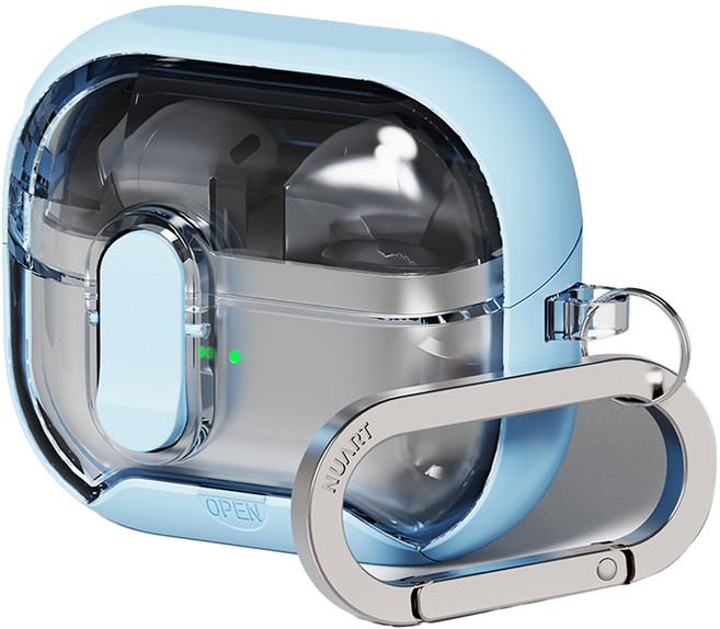 누아트 갤럭시 버즈3 / 버즈3프로 / 버즈3FE 마그네틱 스탠드 락 범퍼 케이스, 스카이블루, 1개