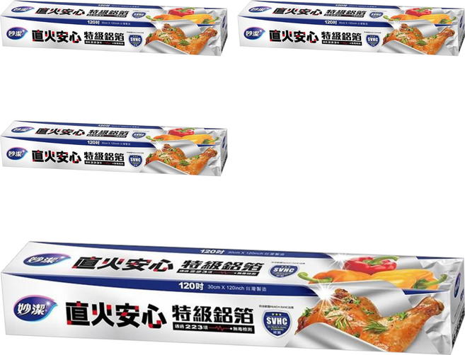 妙潔 直火安心特級鋁箔紙 30cm x 120吋, 4盒
