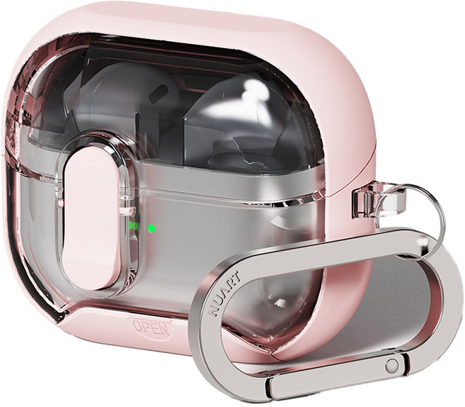 누아트 갤럭시 버즈3 / 버즈3프로 / 버즈3FE 마그네틱 스탠드 락 범퍼 케이스, 핑크, 1개