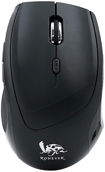 RONEVER 2.4GHz 無線靜音光學滑鼠 53g, SYS168, 黑色