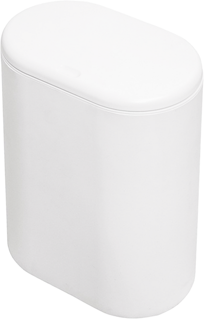 Polywise 翰庭 百樂 按壓式垃圾桶 9L, 白色