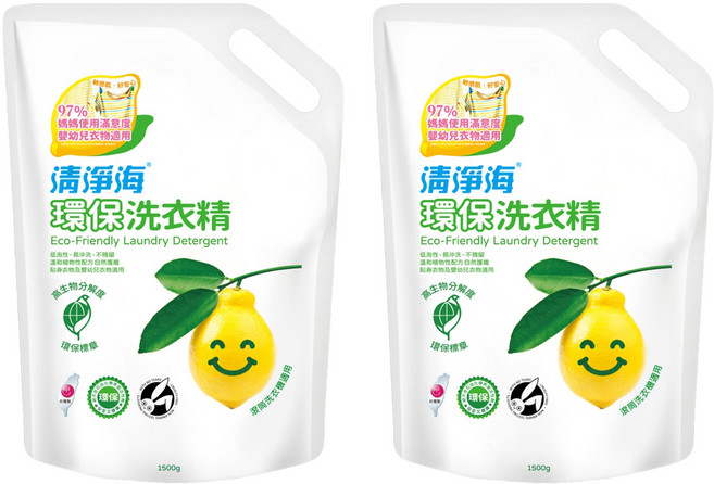 清淨海 環保洗衣精 補充包, 1.5kg, 2包