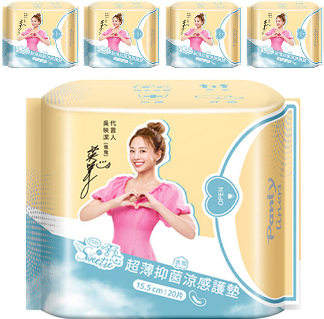 Sweetie 舒芯 COOL涼感護墊, 15.5cm, 20片, 5包