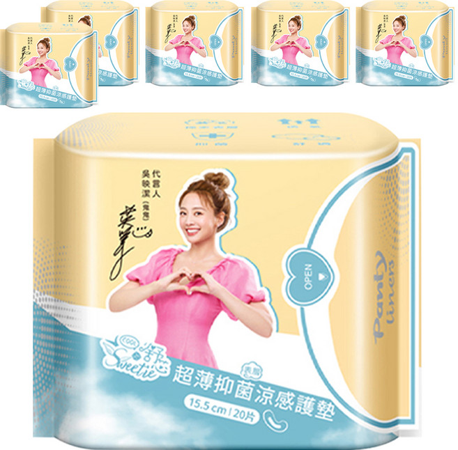 Sweetie 舒芯 COOL涼感護墊, 15.5cm, 20片, 6包