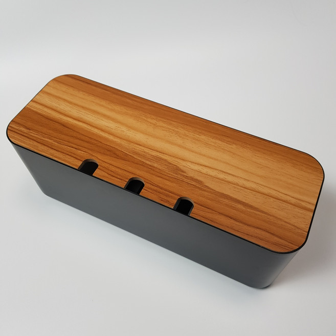 마코 우드 멀티탭 보관함, 1개, 블랙 메이플