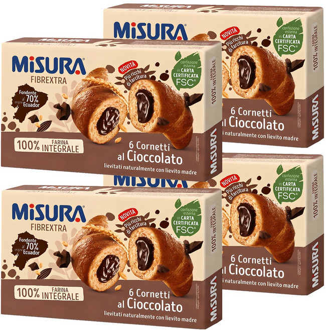 미주라 초코 통밀 크로와상, 308g, 4개