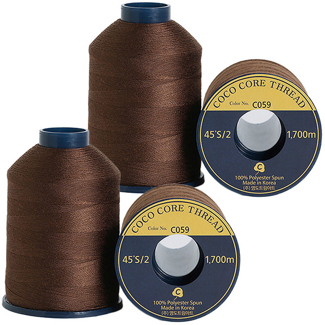 코튼빌 코아사 고급 미싱 재봉실 45수, C059, 4개