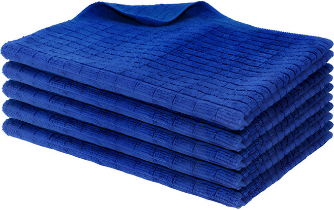 청소해결사 다목적 초극세사 경편 바둑 손걸레 40 x 60 cm, 5개, 블루