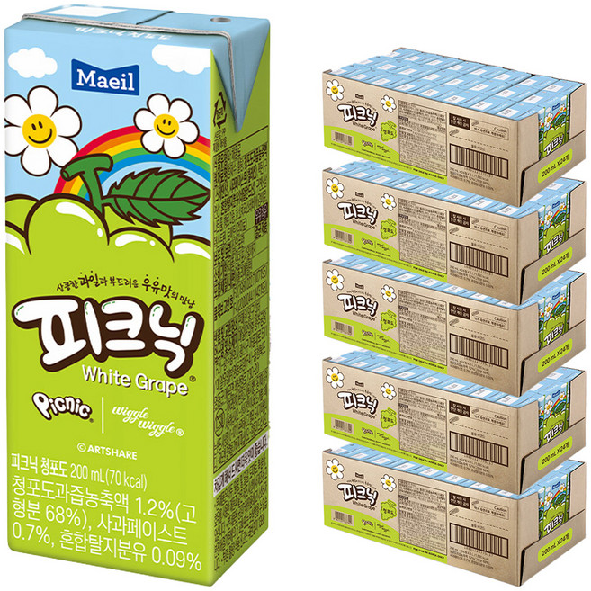 피크닉 청포도, 200ml, 120개