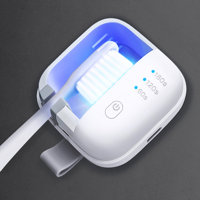 홈플래닛 UVC-LED 충전식 휴대용 칫솔살균기 (자석 탈착 벽걸이 거치대 포함), MR-UVC01