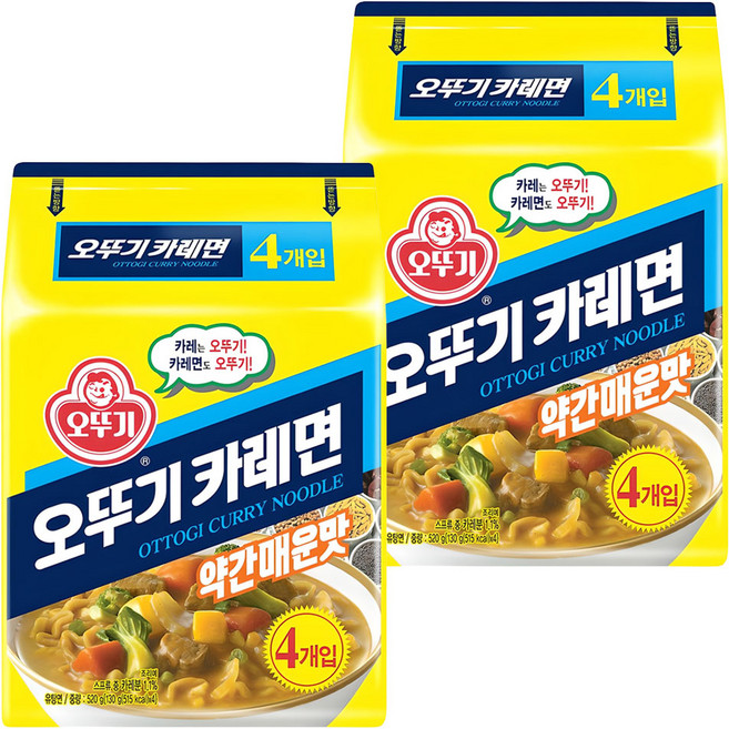 오뚜기 카레면 약간매운맛 130g, 8개