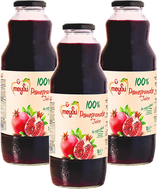 meySu 美愫 100%紅石榴汁, 1L, 3瓶