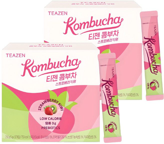 TEAZEN 茶禪 康普茶 草莓奇異果, 2個, 5g, 50入
