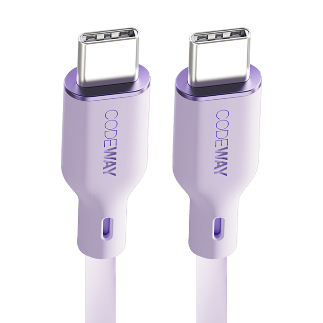 CODEWAY PALLET系列 100W PD USB-C to USB-C 傳輸線, 120cm, 紫色, 1條