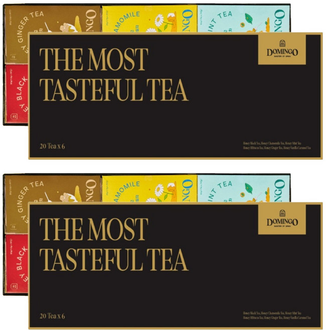 도밍고 차 선물세트, 꿀홍차 2개 + 꿀히비스커스 1개 + 꿀캐모마일 1개 + 꿀페퍼민트 1개 + 꿀생강 1개, 2세트
