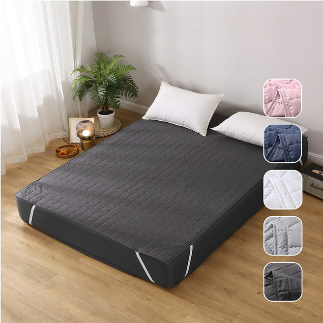 코멧 홈 누빔 매트리스 패드, 차콜그레이