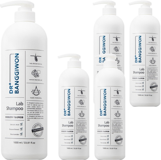 닥터방기원 랩 탈모 증상 완화 기능성샴푸, 1L, 5개