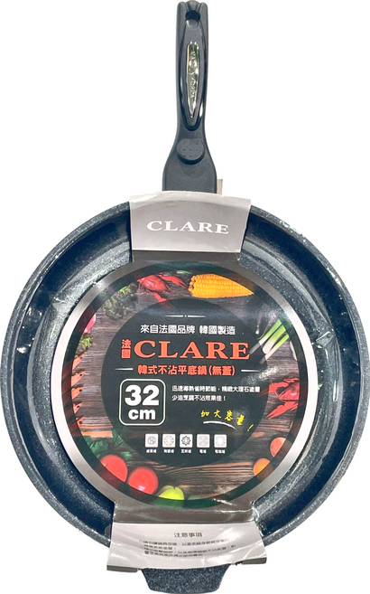 CLARE 韓式不沾平底鍋 無蓋, 32cm, 1個