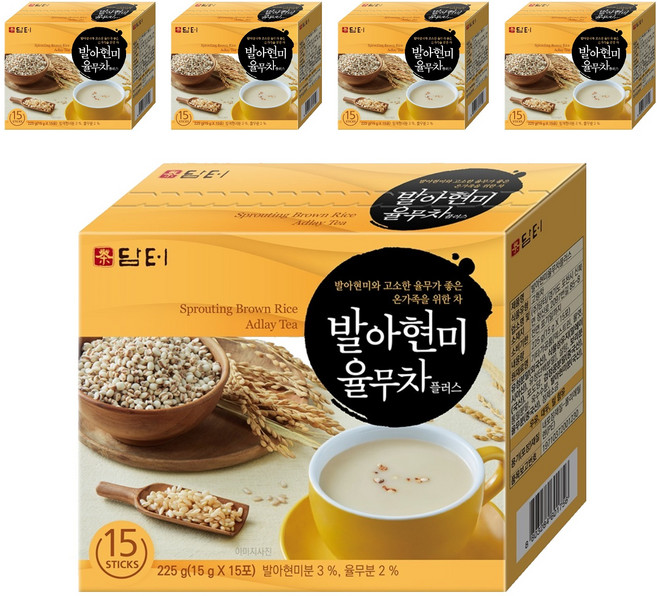 담터 발아 현미 율무차 플러스, 15g, 15개입, 5개
