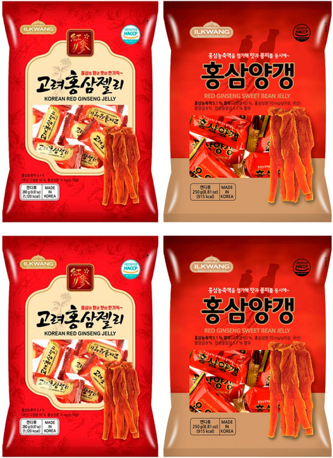 일광제과 홍삼양갱 250g + 고려홍삼젤리 280g, 2세트