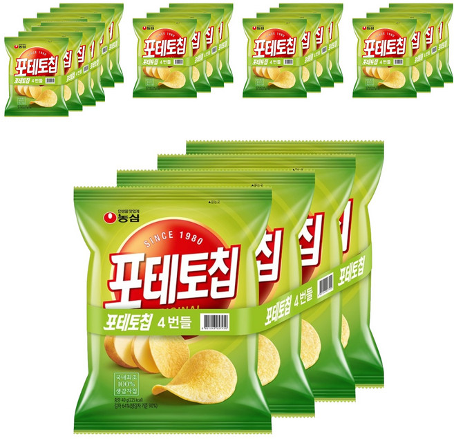 농심 포테토칩 오리지널, 40g, 24개