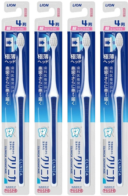 LION 獅王 固齒佳 薄深潔牙刷 超小頭, 1入, 4支