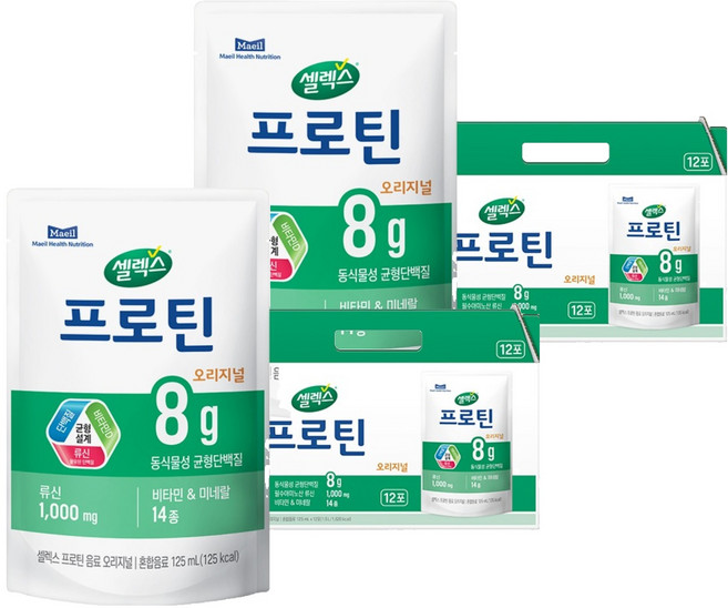 Selex 穀物蛋白飲 原味, 125ml, 24包