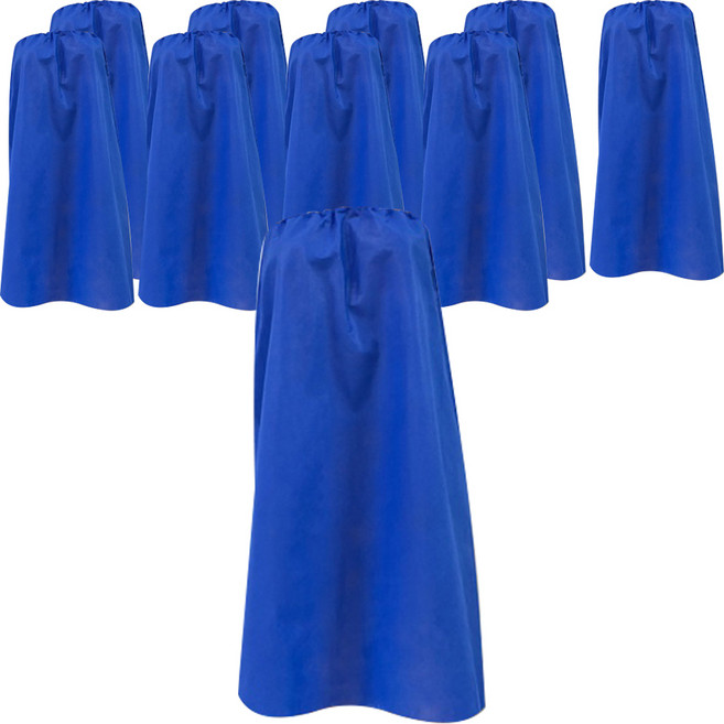 인아름 일회용 부직포 바스 가운 80 x 140 cm, 롱블루, 10개