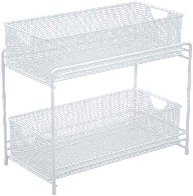 코멧 홈 2단 슬라이딩 메쉬 주방선반, 어반화이트
