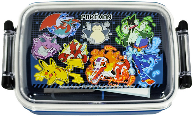 skater 銀離子雙扣便當盒 170 x 105 x 60mm 寶可夢 450ml, 海藍色, 1個