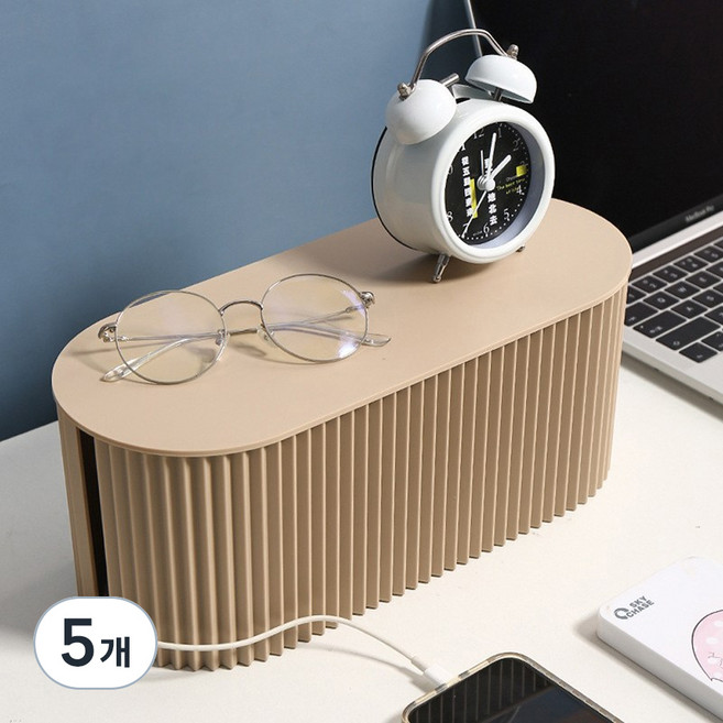 구디푸디 모던 템바보드 멀티탭 정리함, 5개, 카푸치노