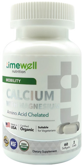 timewell 時光安好 胺基酸螯合鈣 + 鎂, 1罐, 60顆