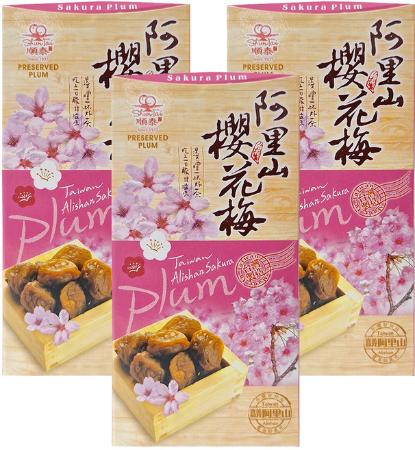 順泰 阿里山櫻花梅, 400g, 3盒