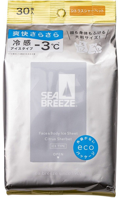 SEA BREEZE 爽身濕紙巾 全身用 冰凍柑橘, 1入, 1包