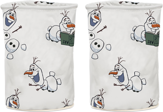 收納王妃 迪士尼收納系列 冰雪收納桶 圓 小(直徑10 x 14cm), 歡樂雪寶, 2個