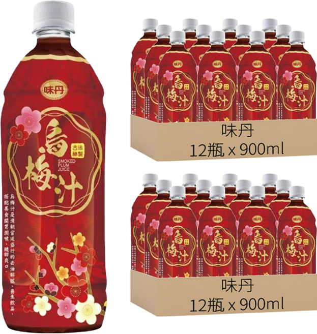 味丹 烏梅汁, 900ml, 24瓶