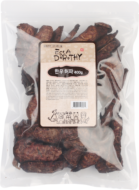 에스카도로시 강아지 수제건조간식 대용량, 한우허파, 400g, 1개