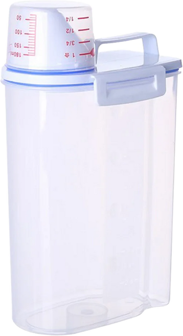 理享家 日式簡約帶刻度儲米桶/飼料桶 3L, 1個, 透明