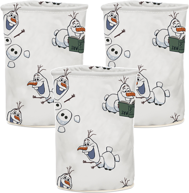 收納王妃 迪士尼收納系列 冰雪收納桶 圓 小(直徑10 x 14cm), 歡樂雪寶, 3個