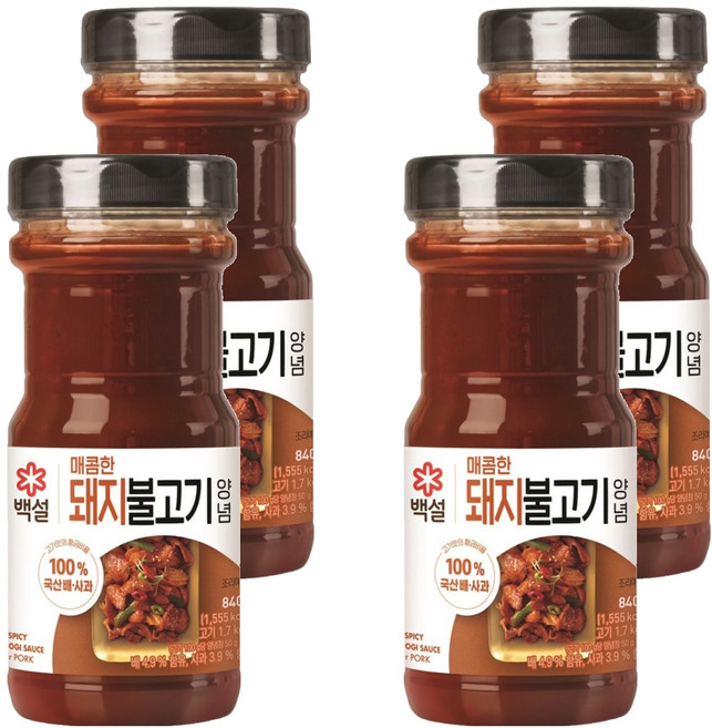 백설 돼지 불고기 양념, 840g, 4개