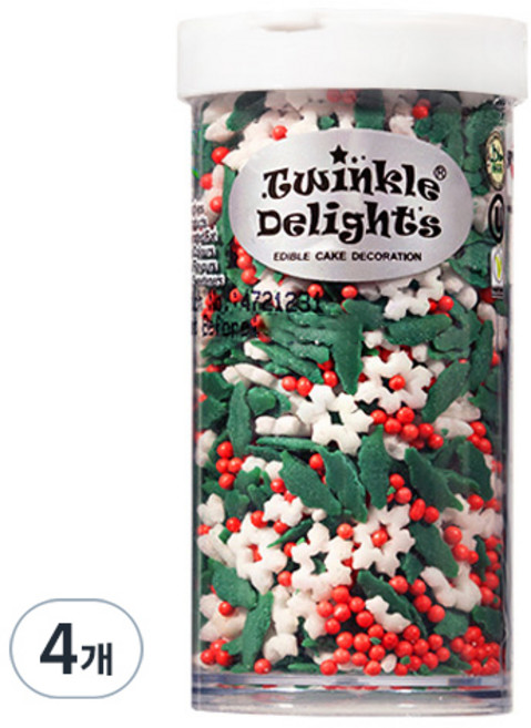 퀄리티스프링클 크리스마스 이브 스프링클, 4개, 63g