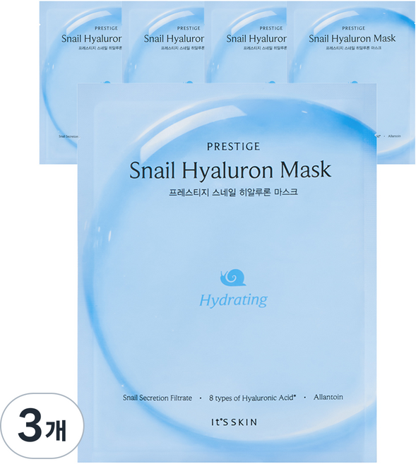 잇츠스킨 프레스티지 스네일 히알루론 마스크, 5개입, 3개