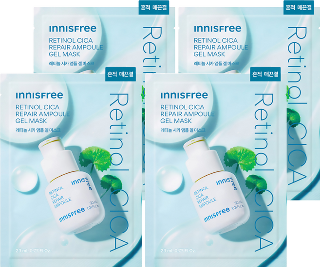 INNISFREE 台灣公司貨 A醇淨膚超修護安瓶果凍面膜, 4個, 1個裝