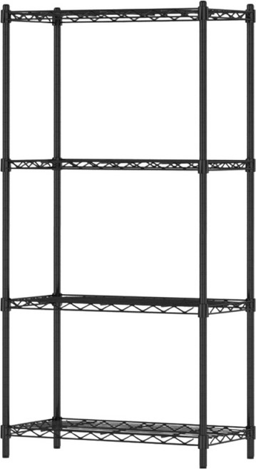 KI WISH 居家生活 輕型四層架, 黑色, 4層