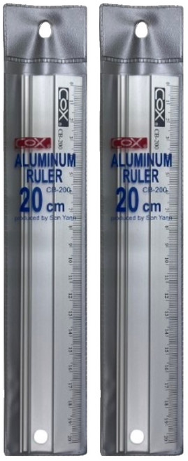 CoX 三燕興業 鋁合金直尺 CB-200 20cm, 2個, 銀色