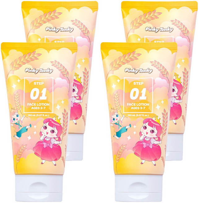 핑키통키 페이스 로션 유아 1단계 3세-7세용, 150ml, 4개
