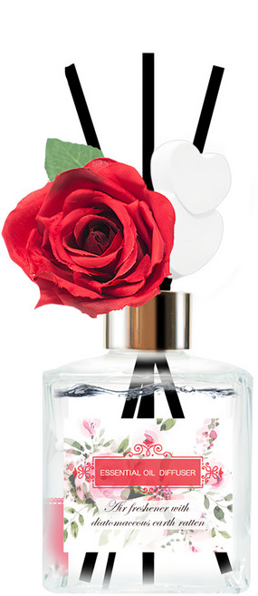 玫瑰法國浪漫珪藻土擴香瓶, 香水麝香, 200ml, 1瓶