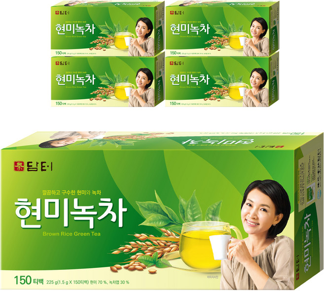 담터 현미녹차 티백, 1.5g, 150개입, 5개